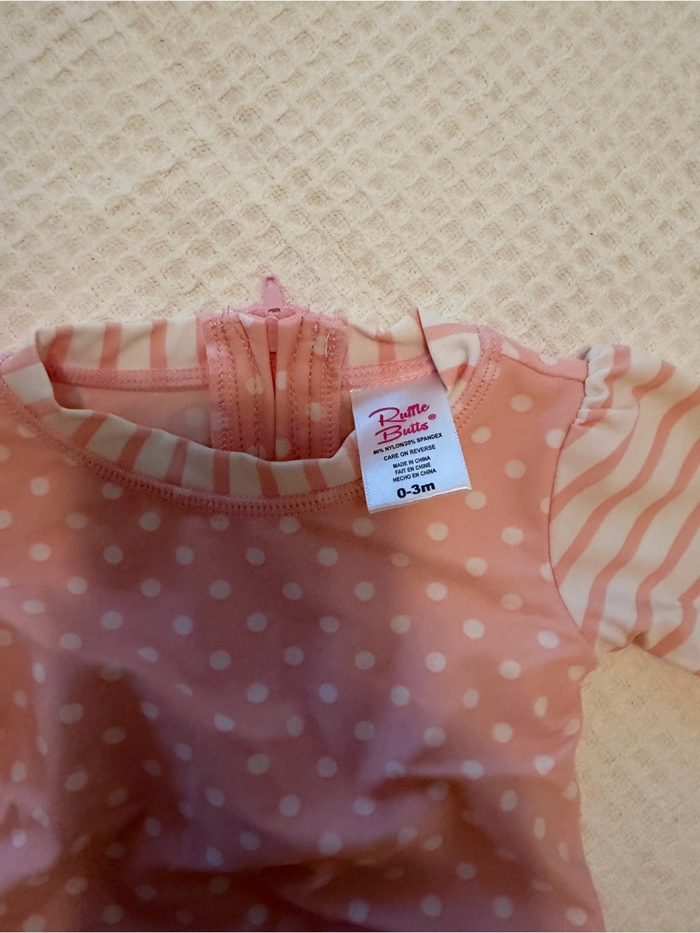 Ruffle Butts Pink Polka Dot Girls Rashguard